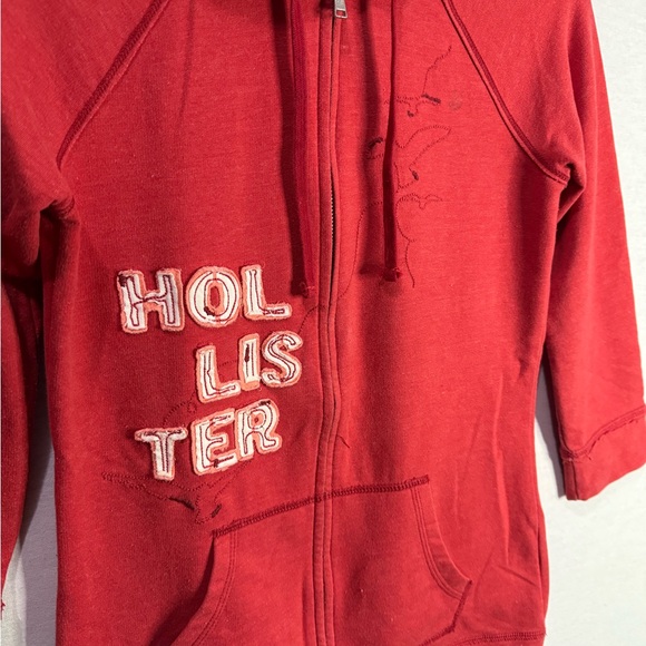 HOLLISTER Vintage Red Zip Up Hoodie - Picture 6 of 6